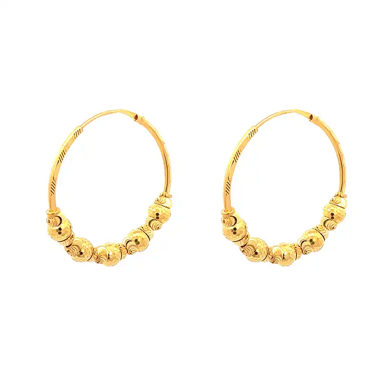 Infinity Hoop Earrings 22K Gold - Diameter 32mm